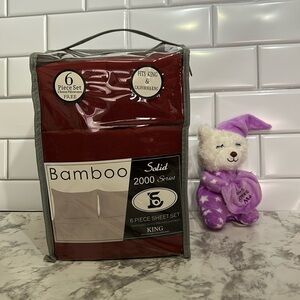 Burgundy 6 piece King sheets! New with tags!